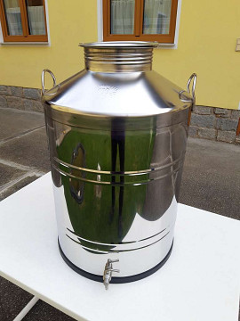 Edelstahlbehälter 100 L mit Ablasshahn